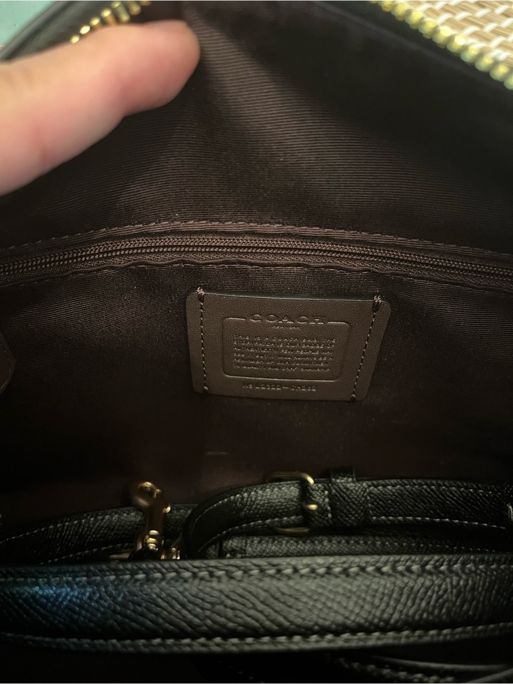 COACH Rowan medium Black Leather Dome Satchel with Gold Hardware - Picture 12 of 16